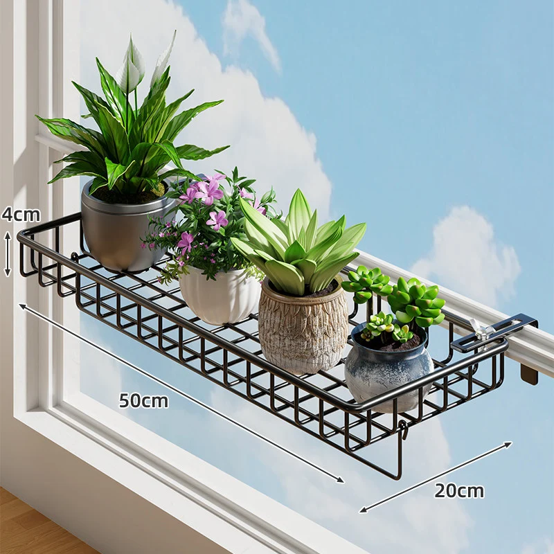 Fenster Klemmen-Hängende Pflanzerregal mit Metall-Drahtkorb und verstellbarem Halterung