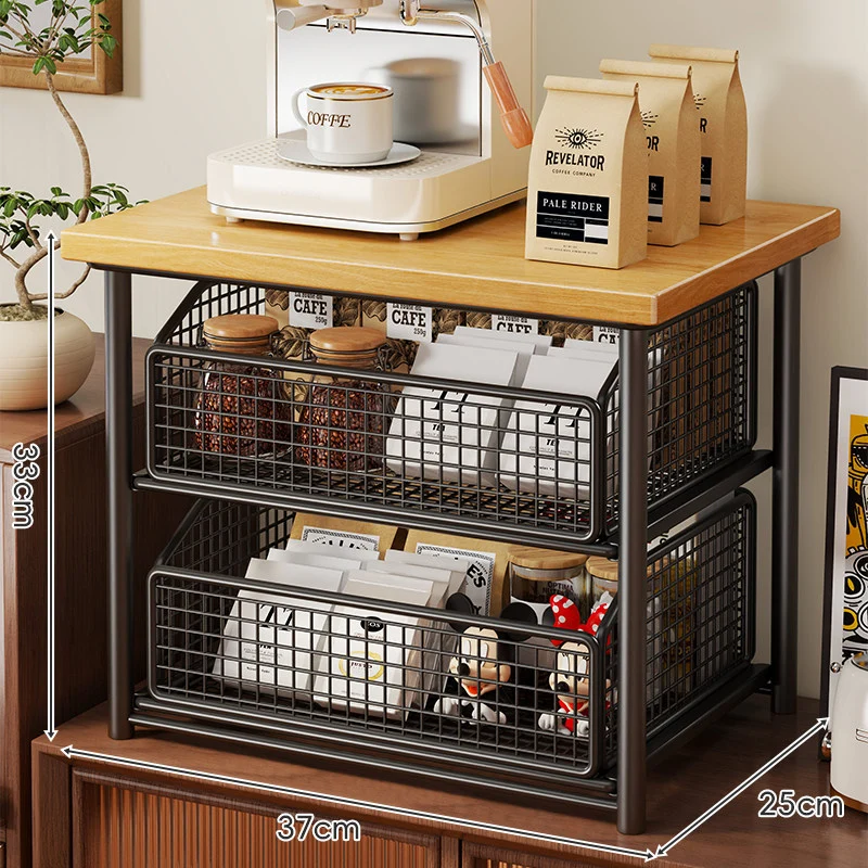 Küchenarbeitsplatte Espresso Maschine Stand mit herausziehbarem Drahtkorb Organizer
