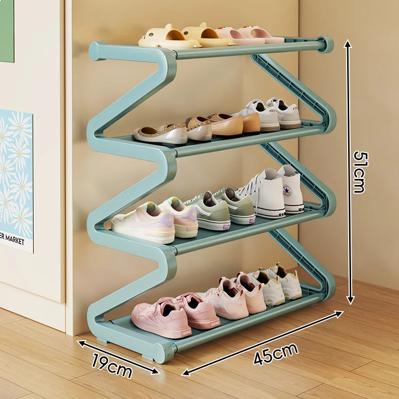 Kompakter Z-förmiger Multi-Tier platzsparender Schuhregalorganisator