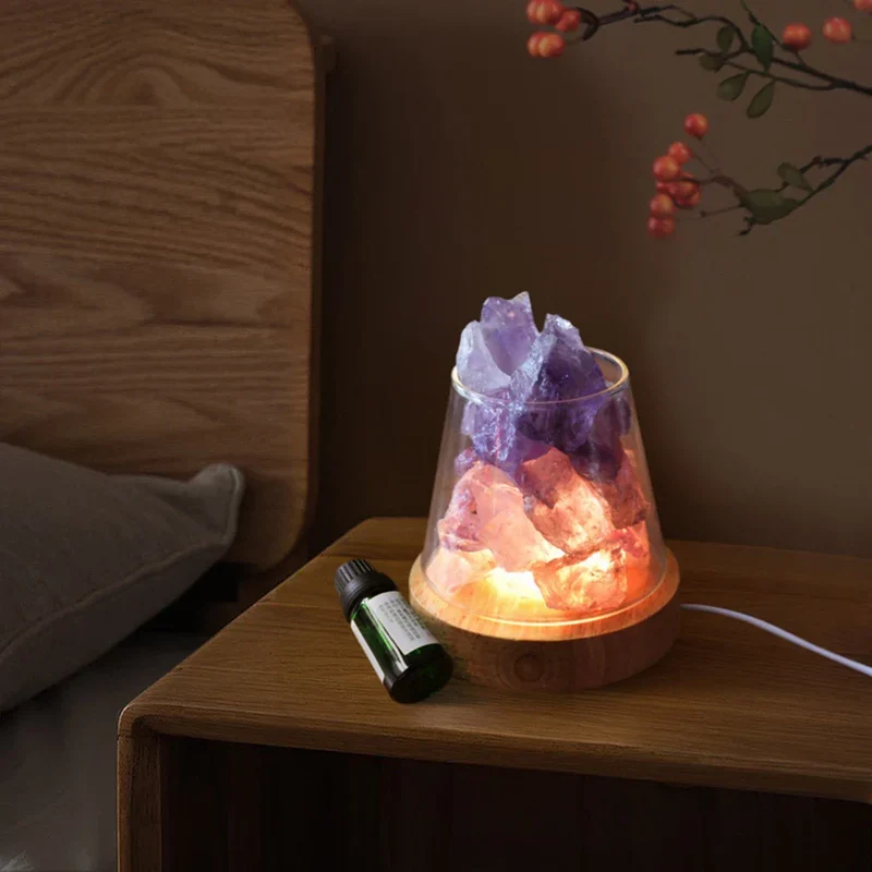 Skanto | Himalaya-Salzlampe - Kristall-Nachtlicht & Aromatherapie-Diffusor