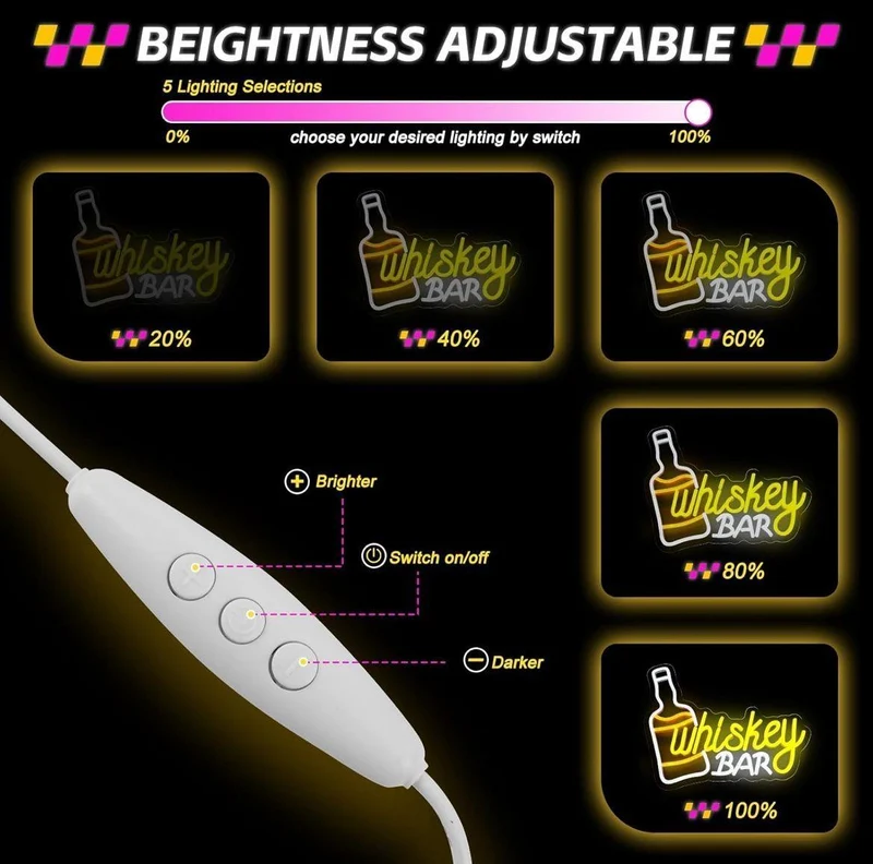 LED Neon Schild Whiskey Bar