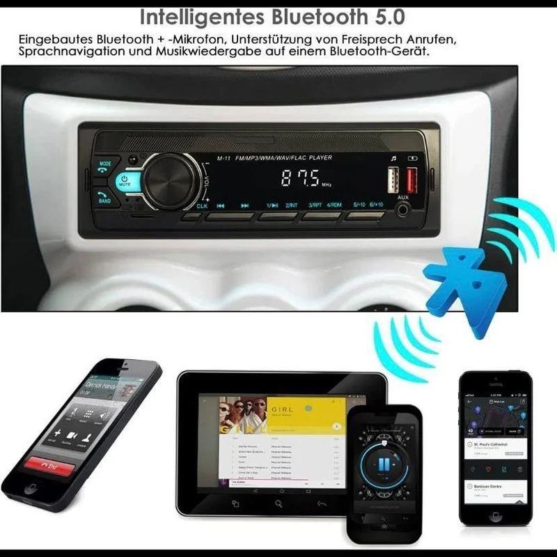 1 DIN Bluetooth Autoradio