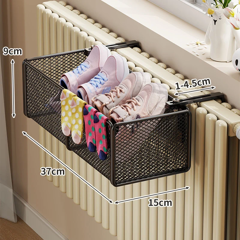 Radiator-Montierter Mesh Schuh- & Socken-Trocknungskorb mit Verstellklemme