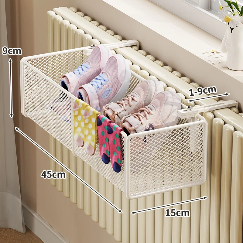 Radiator-Montierter Mesh Schuh- & Socken-Trocknungskorb mit Verstellklemme