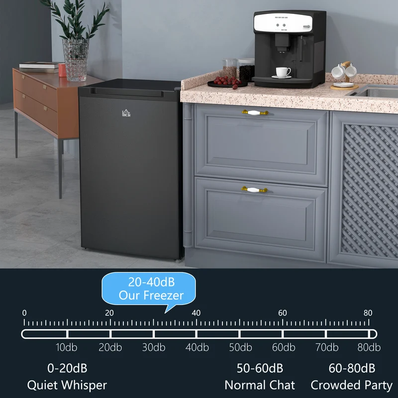 3 Cu Ft Upright Freezer with Reversible Door & Adjustable Thermostat, Black