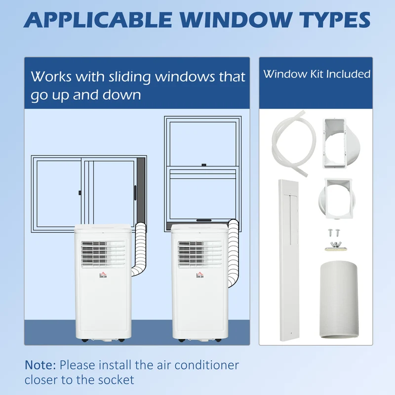 8,000 BTU Portable Air Conditioner, 344 Sq. Ft. Room Coverage, White