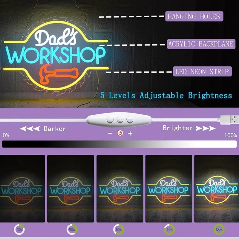 LED Neon Schild Dad’s Workshop