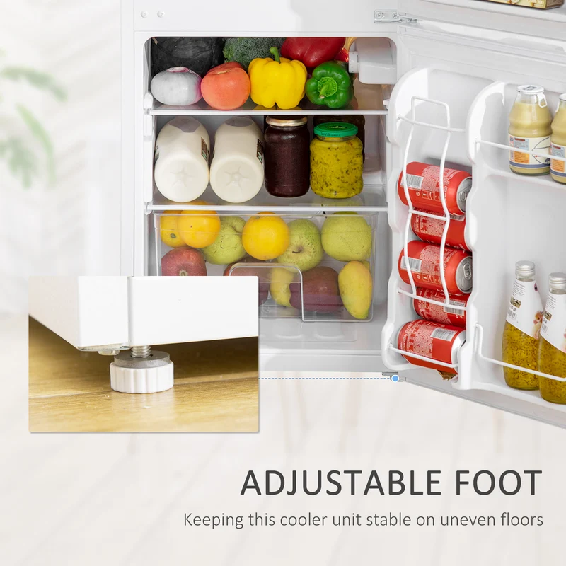 3.2 Cu.Ft Mini Fridge with Freezer Double Door Compact Refrigerator Energy Efficient White