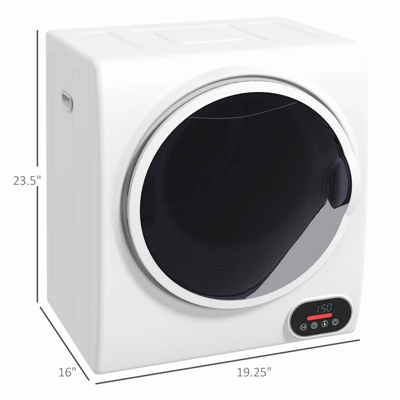 1.5 cu.ft Portable Compact Clothes Laundry Dryer w/ Intelligent Drying, 850W, White