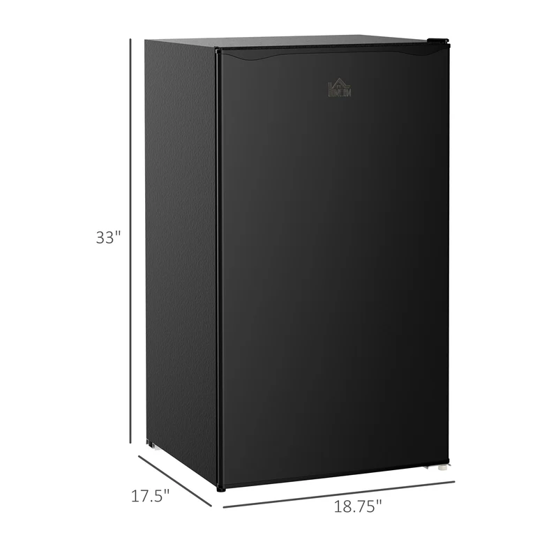 3.2 Cu.Ft Mini Fridge with Freezer, Single Door Compact Refrigerator Black