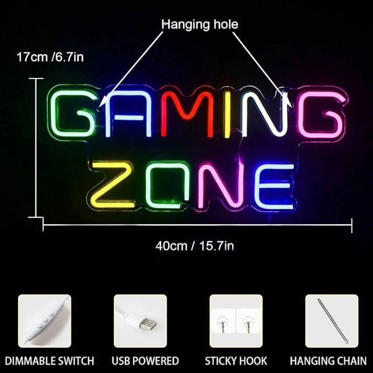 LED Neon Schild Gaming Zone