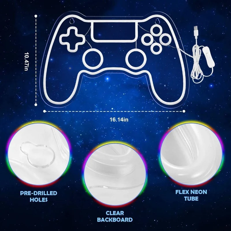 LED Neon Schild Gamepad