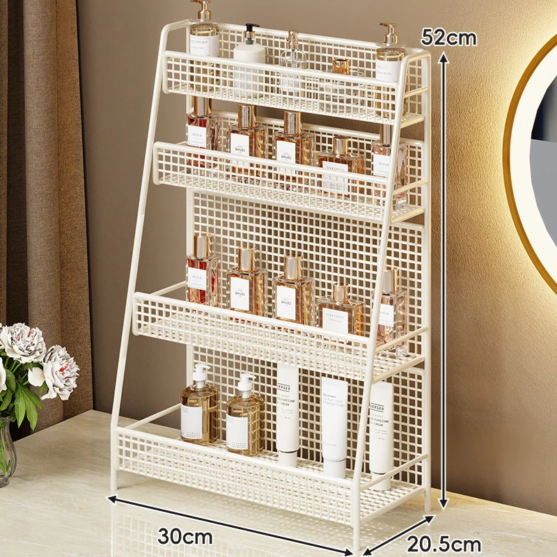 Zweischichtiger Metallgitter-Countertop-Vanity-Organizer-Regal mit erhöhtem Frontlippe
