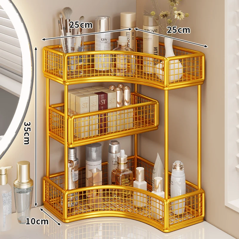 Drei-Tier-Eck-Mesh-Metall-Badregal-Organizer