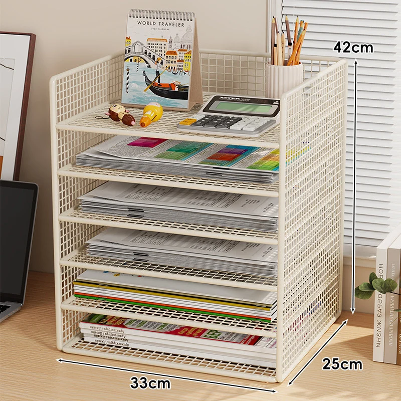 Multi-Ebenen Metall Netz Schreibtisch Dokumenten- und Bürobedarf Organizer mit ausziehbaren Schubladen