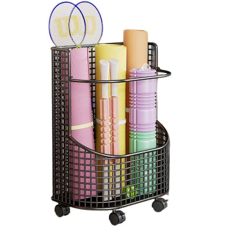 Vertikaler Mesh-Sportequipment- und Yogamatten-Organizer-Korb