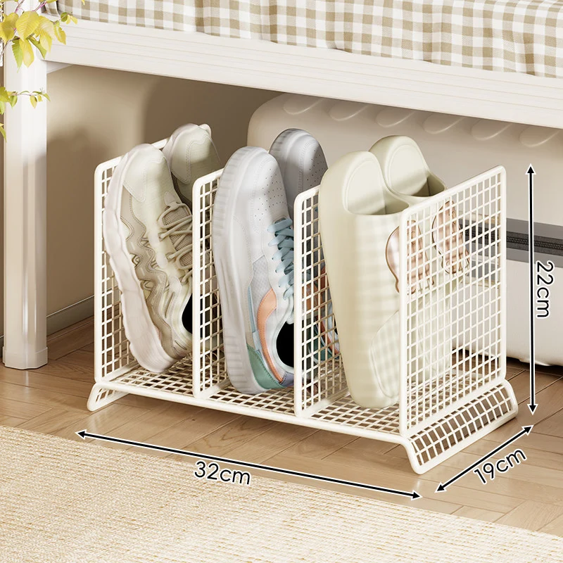 Vertikaler Mesh-Trennschuhregal für kompakte Unter-Bett- und Eingangsbereichspeicherung