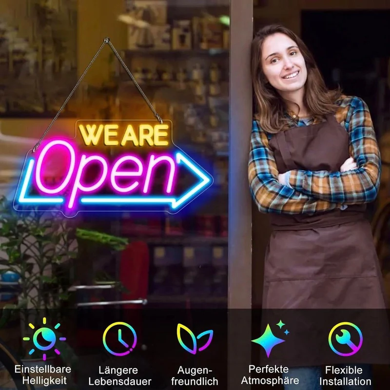 LED Neon Schild We are Open