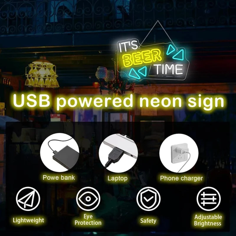 LED Neon Schild It’s Beer Time