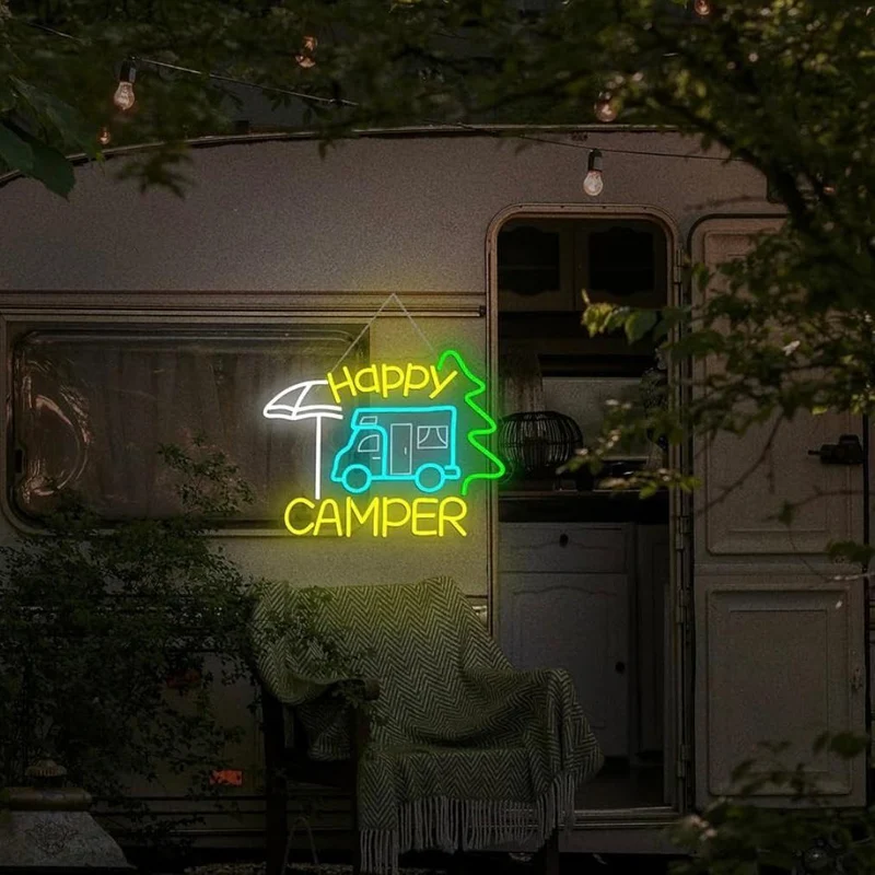 LED Neon Schild Happy Camper