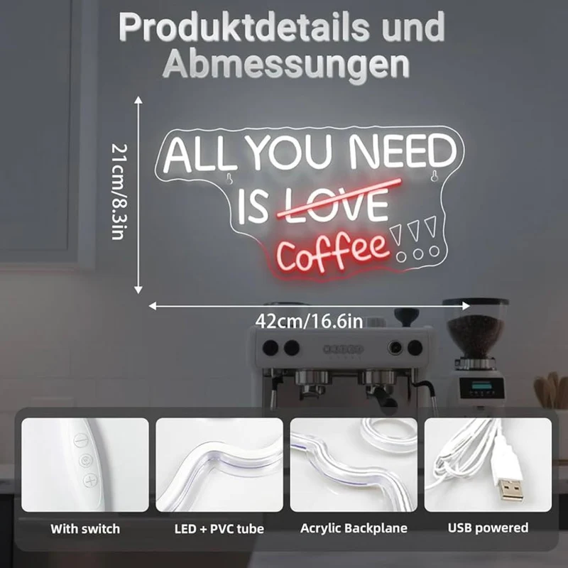 LED Neon Schild Coffee