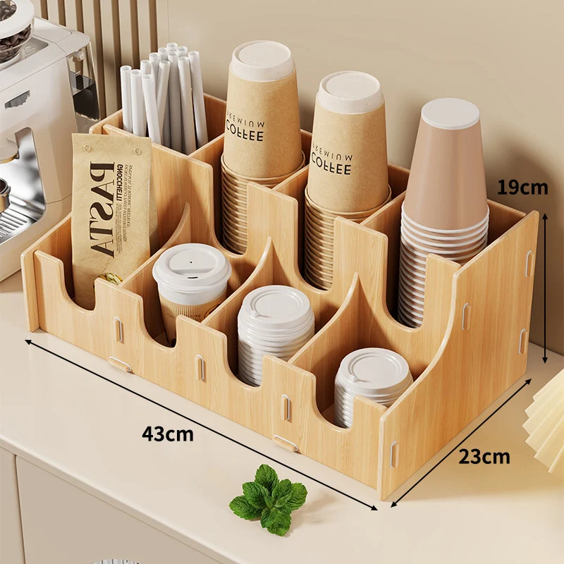 Modular gestufter Theken-Kaffetassen-Deckel und Strohhalm-Organizer