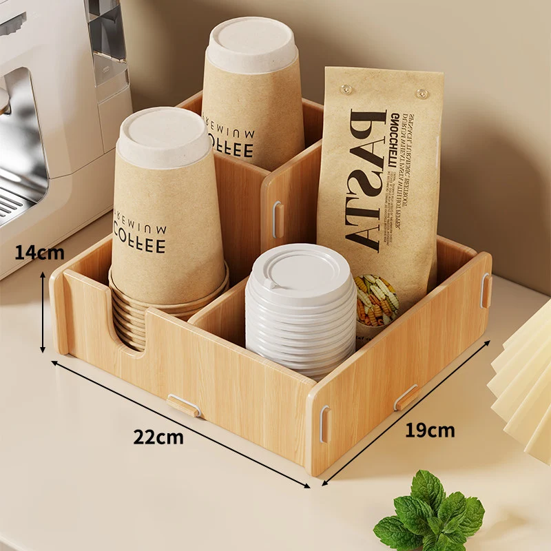 Modular gestufter Theken-Kaffetassen-Deckel und Strohhalm-Organizer
