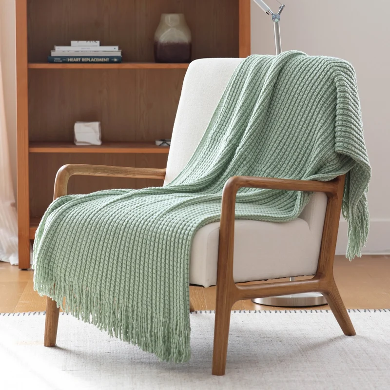 Gemütliche Strickwurfdecke