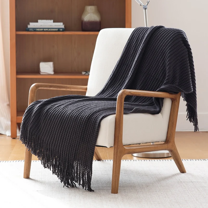 Gemütliche Strickwurfdecke