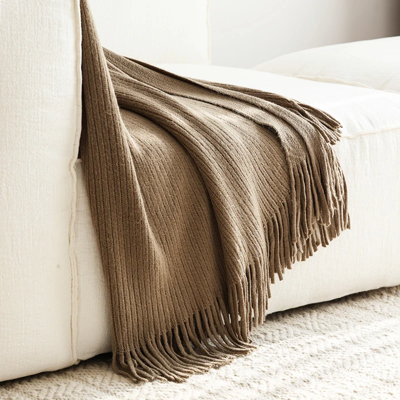 Strukturierter gerippter Strickwurfdecke
