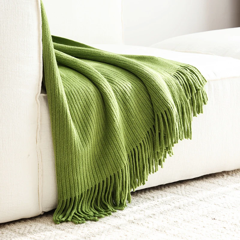 Strukturierter gerippter Strickwurfdecke