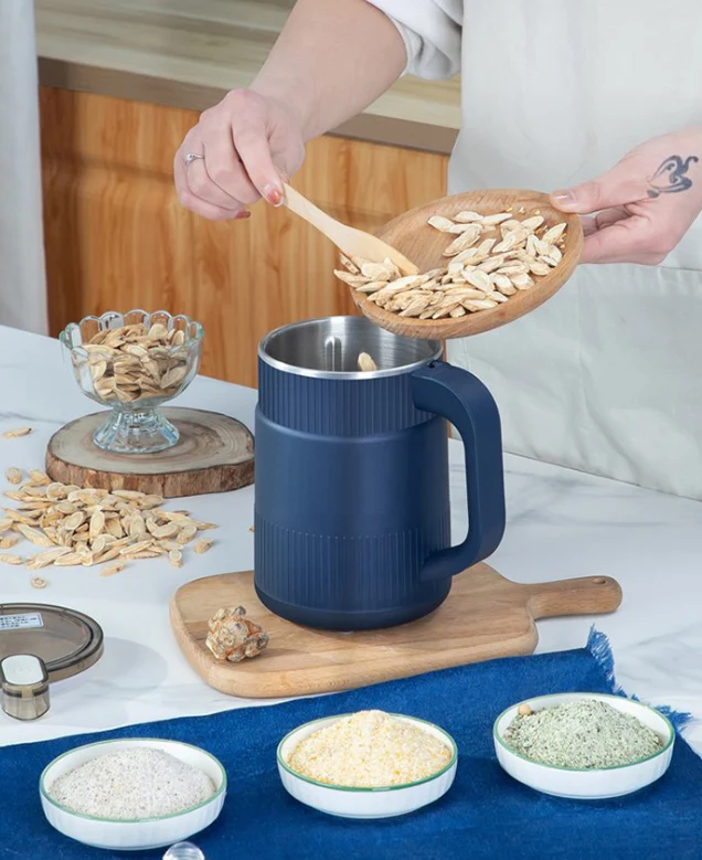 Elektrische Getreidemühle – Mühle für Körner, Samen, Gewürze & Kaffee (Blau / Weiß)