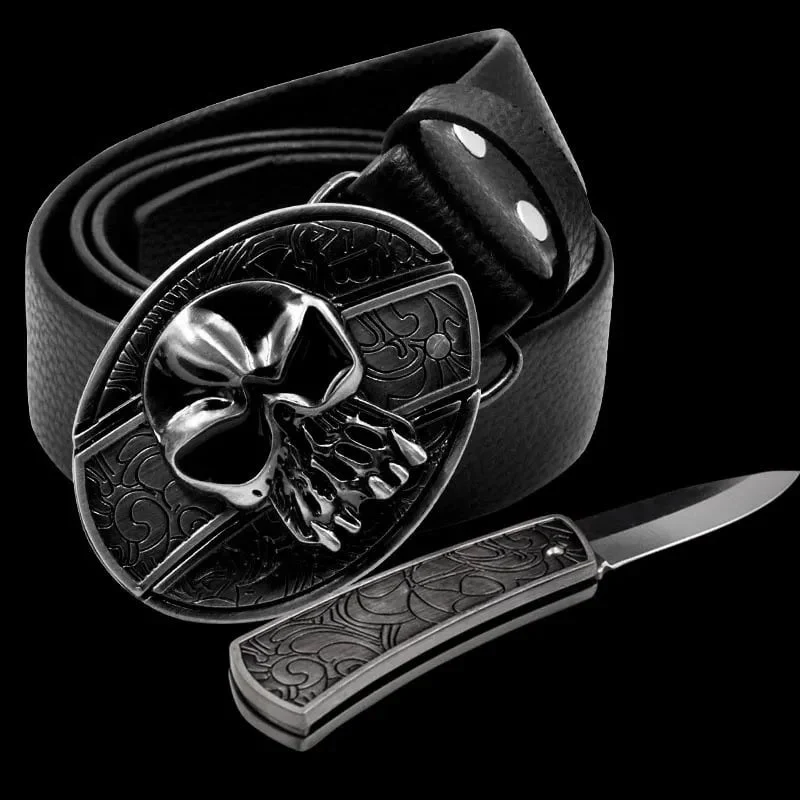 Herren Leder-Punkgürtel | Vintage-Metallschnallen Designs