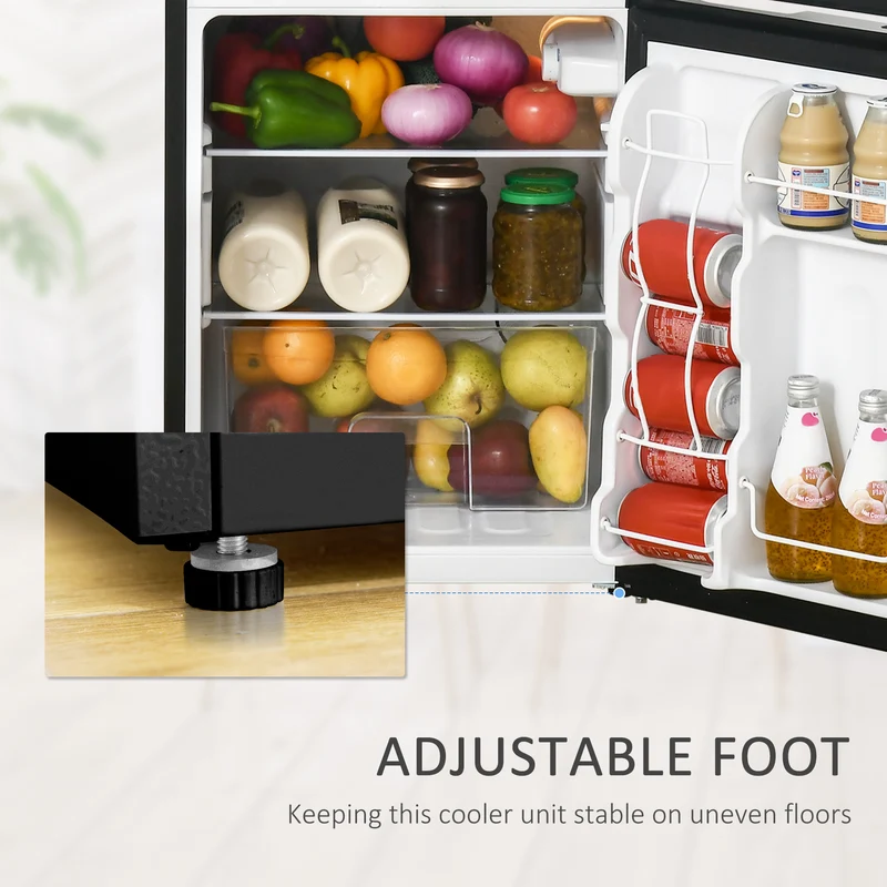 3.2 Cu Ft Mini Fridge with Double Door, Adjustable Thermostat & Energy Efficient, Black