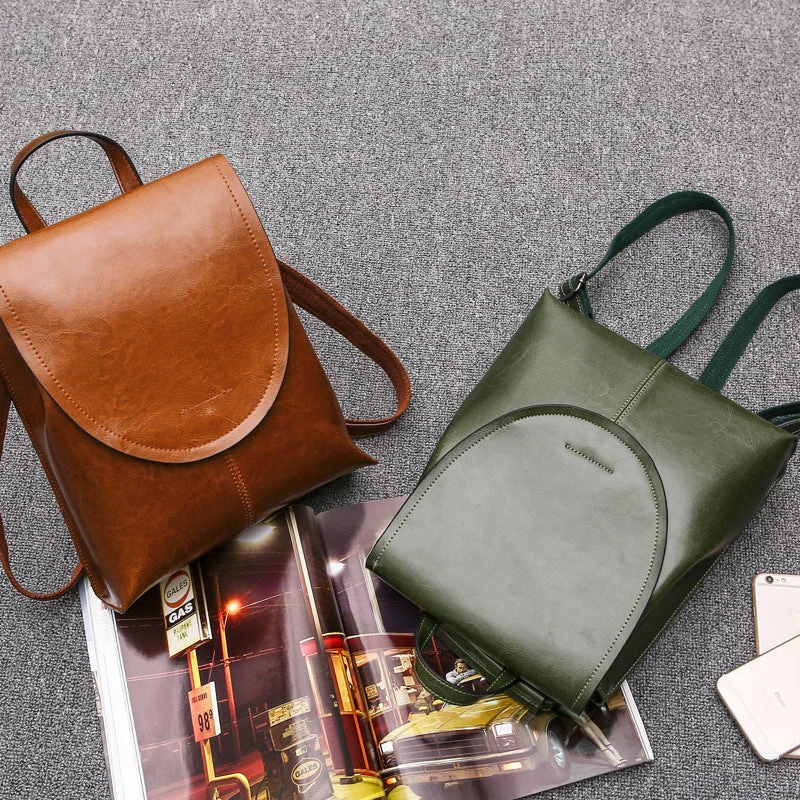 Rucksack Damen – Lederoptik, 30 × 25 × 12 cm, 4 Farben