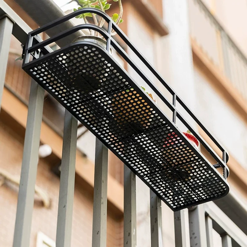 Mesh-Balkon-Hängepflanzenkasten mit Klemmhalterung und Entwässerung