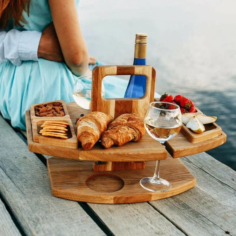Skanto | Tragbarer Picknick-Weintisch aus Holz