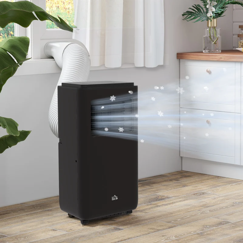 8,000 BTU Portable Air Conditioner, 345 Sq. Ft., Dehumidifier, Auto Sleep, 24H Timer, Black