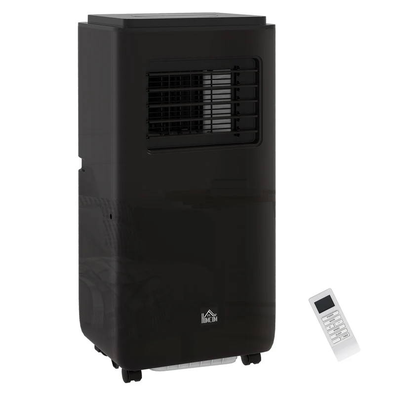8,000 BTU Portable Air Conditioner, 345 Sq. Ft., Dehumidifier, Auto Sleep, 24H Timer, Black