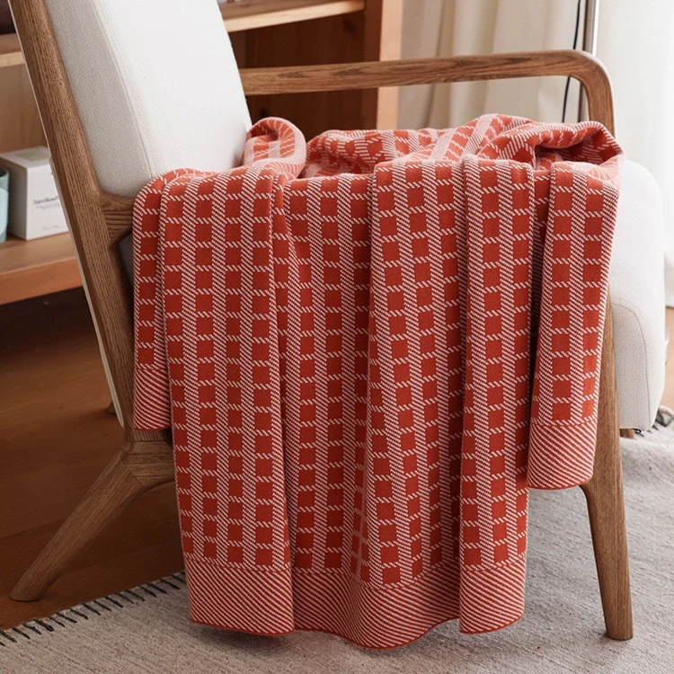 Strukturierte Stricksofa-Wurfdecke