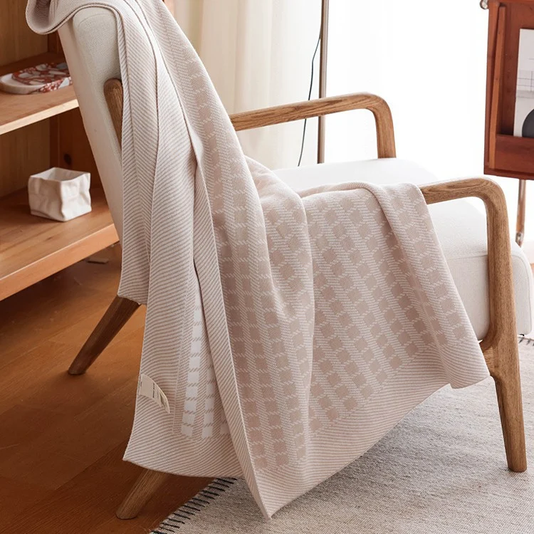 Strukturierte Stricksofa-Wurfdecke