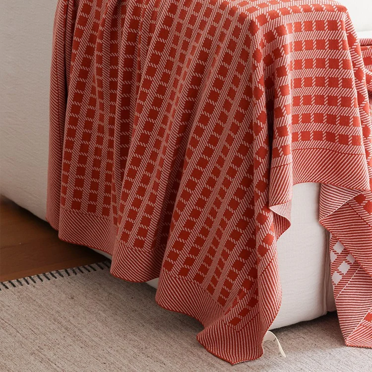 Strukturierte Stricksofa-Wurfdecke
