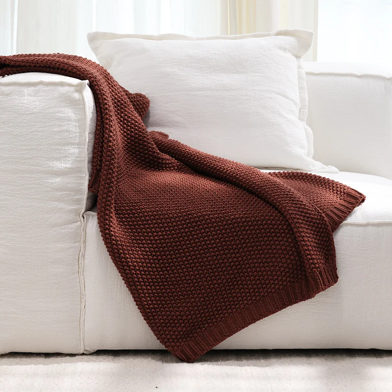 Strukturierter Stricksofa-Überwurf