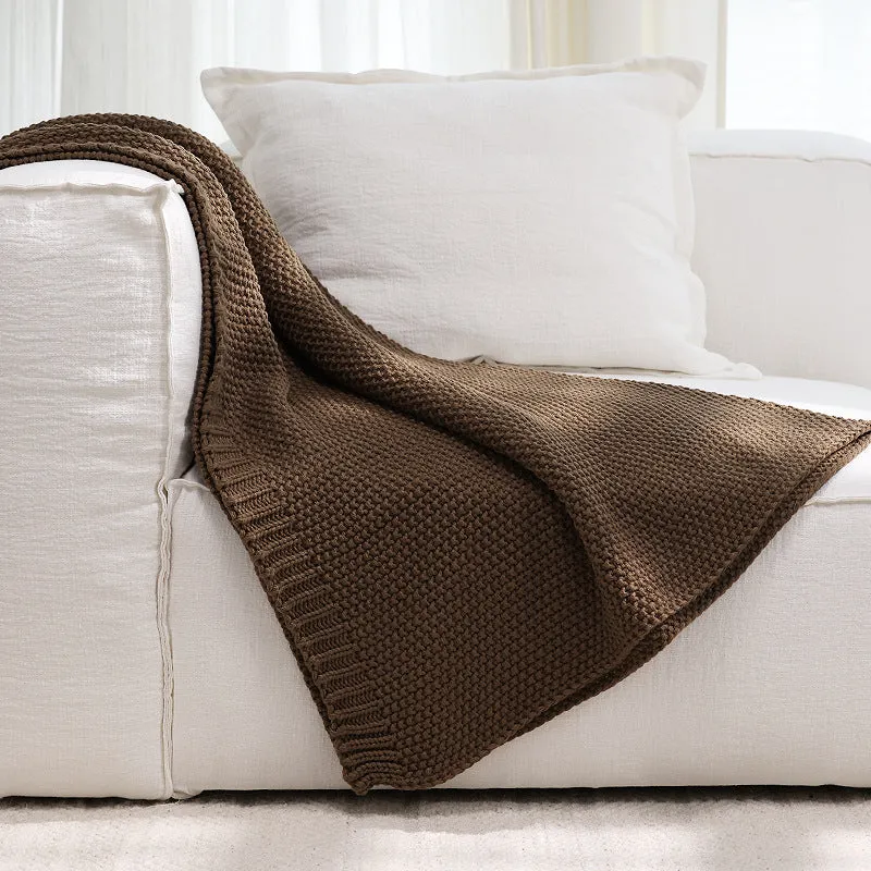 Strukturierter Stricksofa-Überwurf