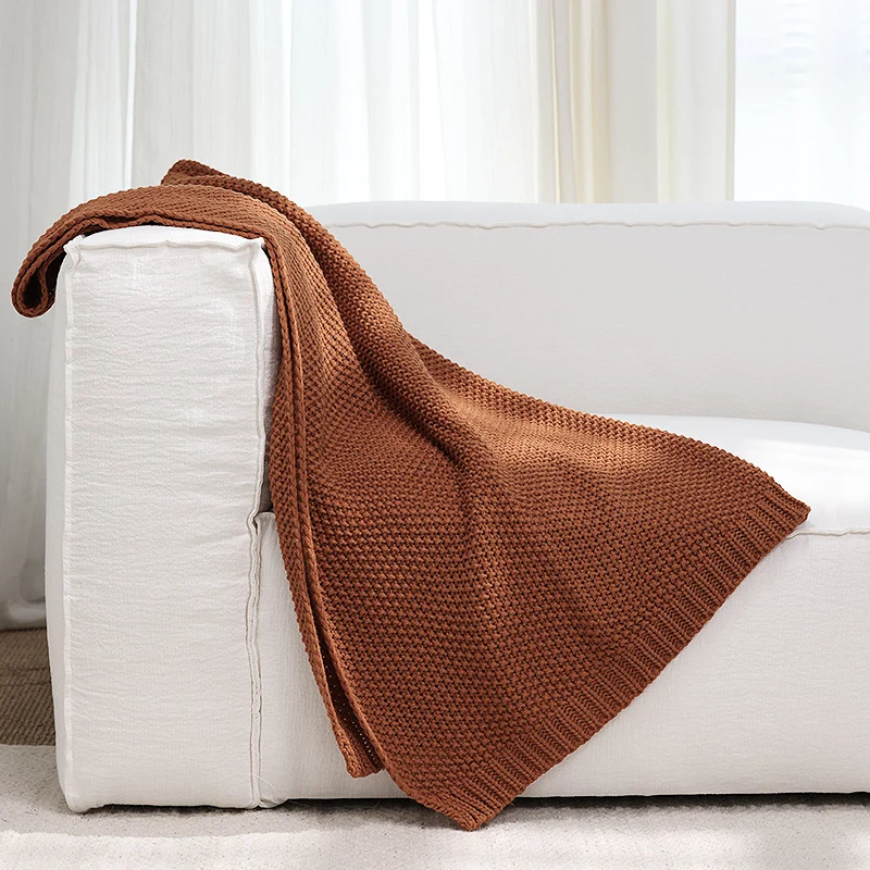 Strukturierter Stricksofa-Überwurf