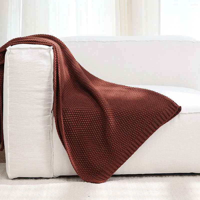 Strukturierter Stricksofa-Überwurf