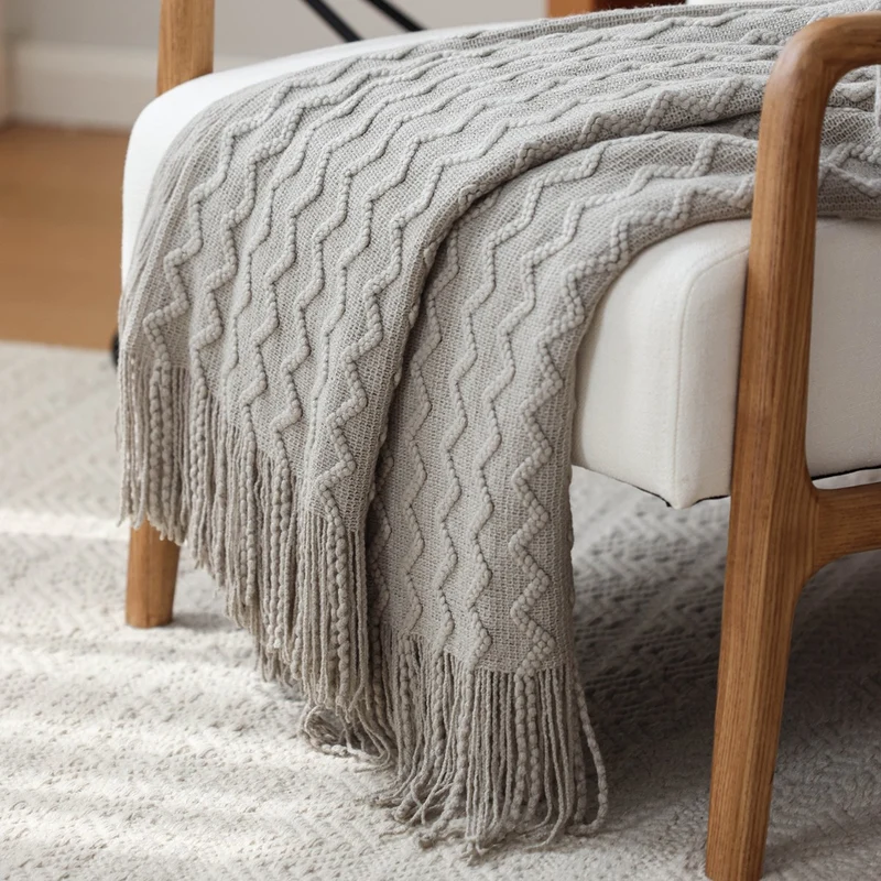 Strukturierte Strickdecke