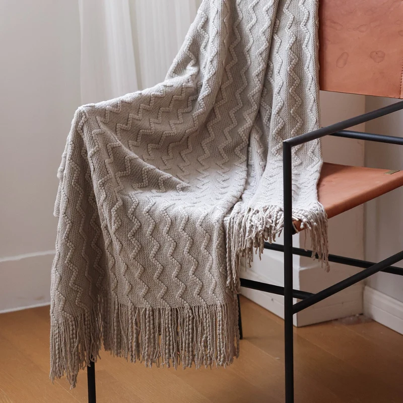 Strukturierte Strickdecke