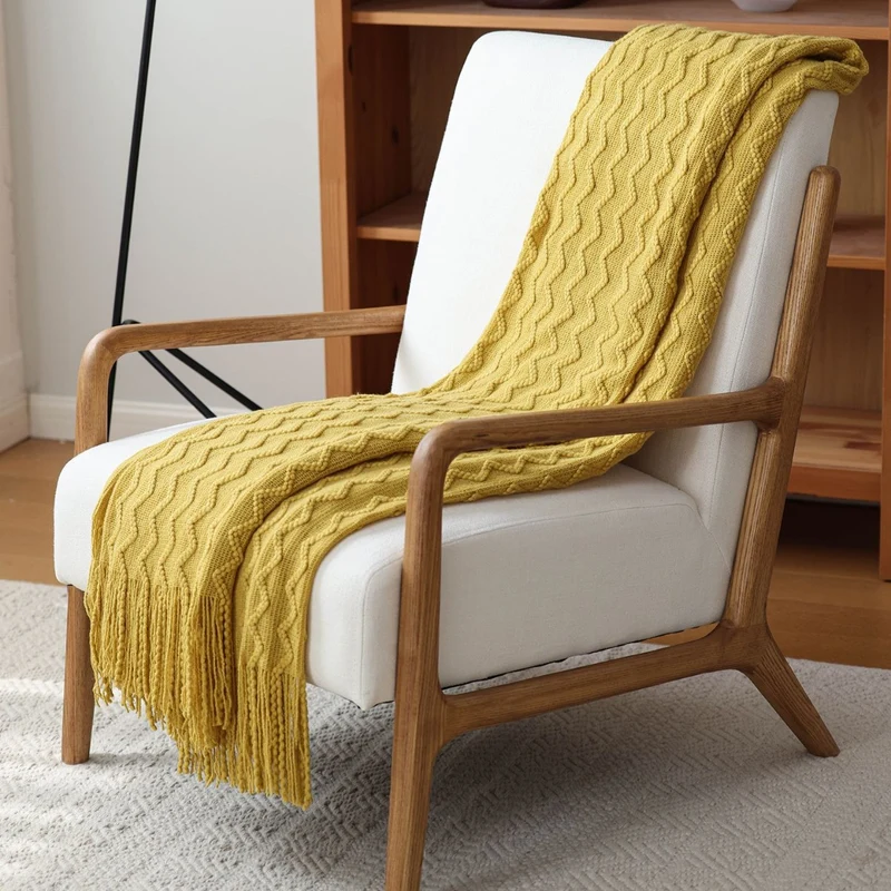 Strukturierte Strickdecke