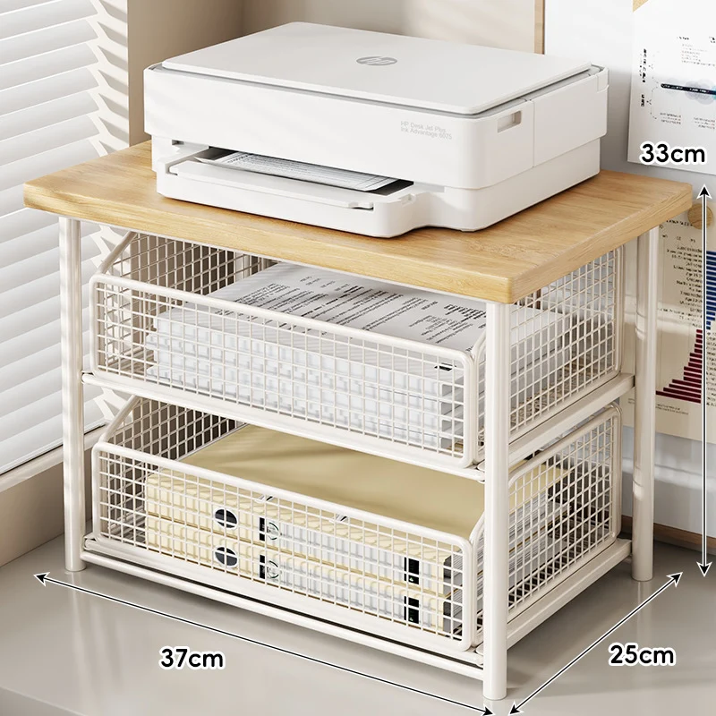 Desktop-Drucker- und Büromöbel-Riser mit Holzoberfläche und schiebbarer Netzschublade